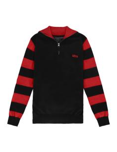 MAGLIONE 13 1/2 OUTLAW HALF-ZIP NERO/ROSSO 2