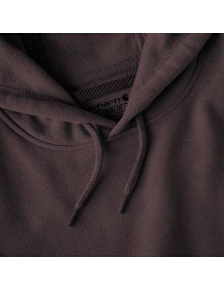 Carhartt Felpa con Cappuccio Logo Dark Sepia | Comfort Resistente