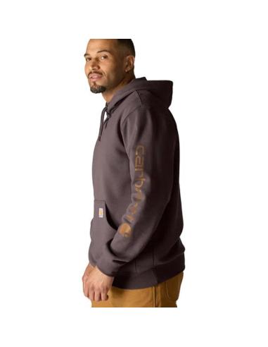 Carhartt Felpa con Cappuccio Logo Dark Sepia | Comfort Resistente