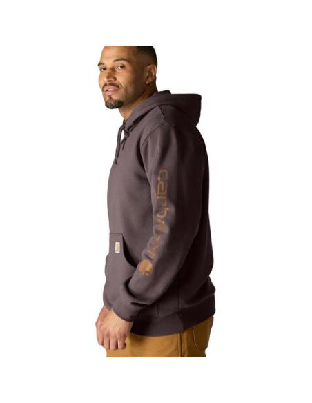 Carhartt Felpa con Cappuccio Logo Dark Sepia | Comfort Resistente