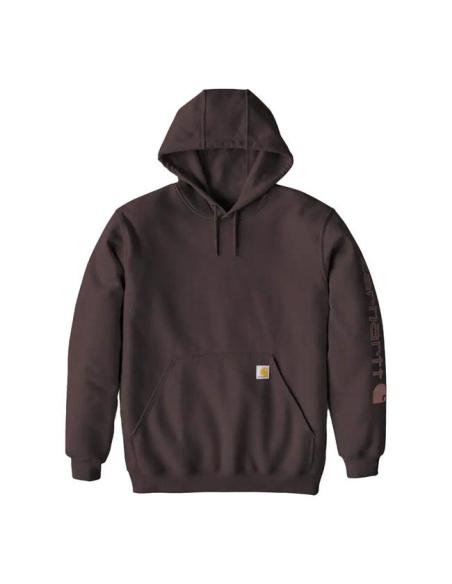 Carhartt Hoodie Logo Dark Sepia | Rugged Comfort