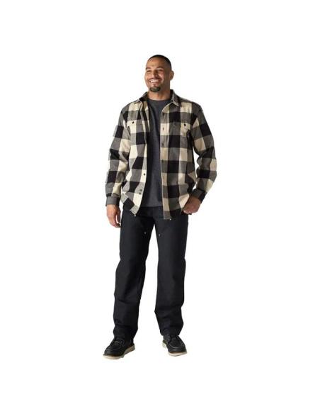 Camisa Carhartt Oat Milk | Franela gruesa biker 100% algodón