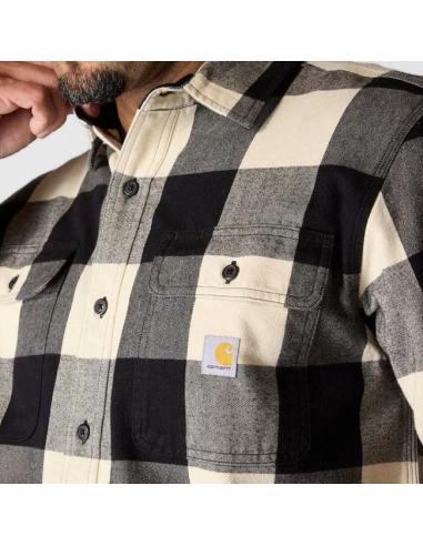Camisa Carhartt Oat Milk | Flanela grossa biker 100% algodão