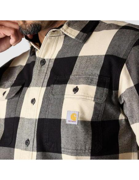 Camicia Carhartt Oat Milk | Flanella spessa da biker 100% cotone