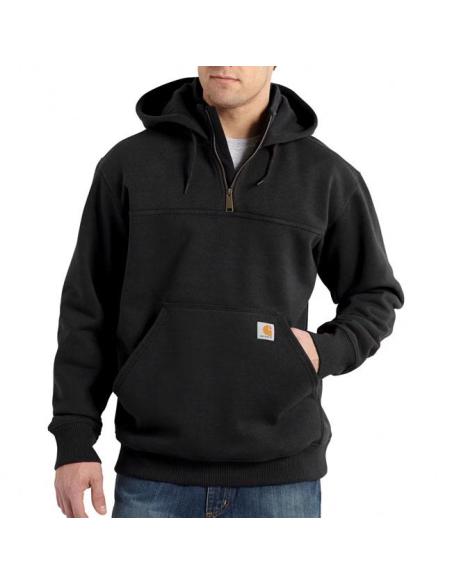 Carhartt Heavyweight Hoodie 1/4 Zip Black | Sudadera técnica impermeable