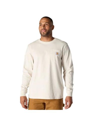 Carhartt Mountain T-Shirt off white | Manga larga, algodón grueso