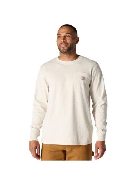 Carhartt Mountain T-Shirt off white | Manga larga, algodón grueso