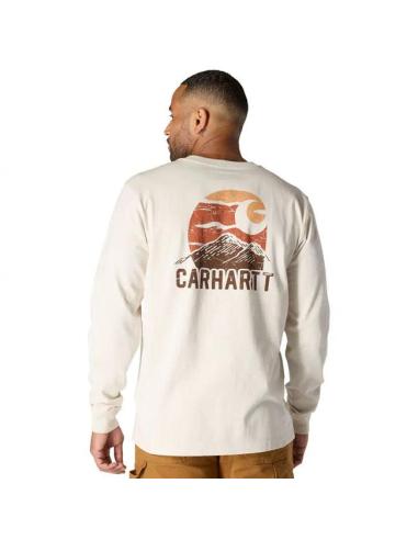 Carhartt Mountain T-Shirt off white | Manga larga, algodón grueso