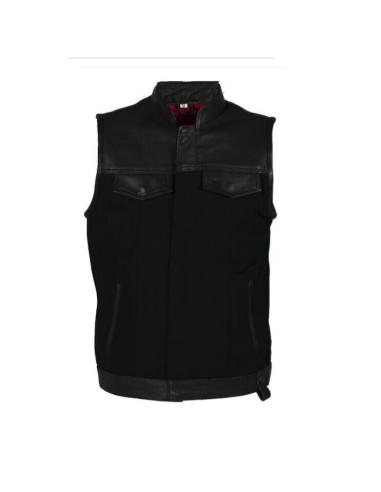 Pack El Canalla – Gilet in Denim e Pelle + Road Rash + Borsa da Gamba | Iguana Custom