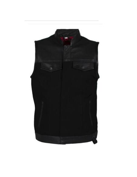 Pack El Canalla – Gilet Denim & Cuir + Road Rash + Sacoche de Jambe | Iguana Custom