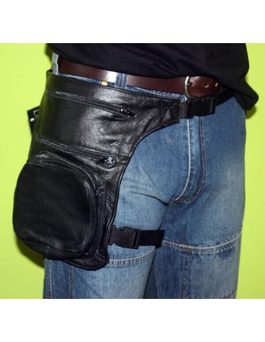 Pack El Canalla – Gilet in Denim e Pelle + Road Rash + Borsa da Gamba | Iguana Custom