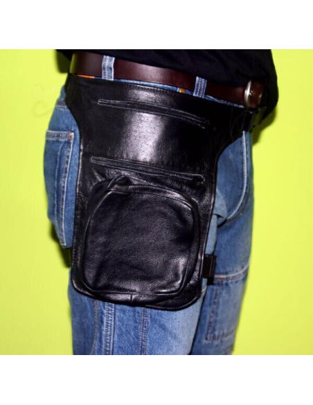 Pack El Canalla – Chaleco Denim & Piel + Road Rash + Bolsa de Pierna | Iguana Custom