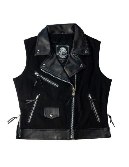 Pack Cruzada Mulher AAA + Colete Denim & Pele + Skull and Roses | Iguana Custom