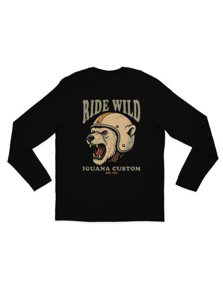 Camiseta de manga comprida Ride Wild Polar Bear – Biker Style Iguana Custom