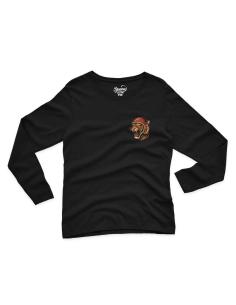 T-shirt femme Ride Wild Tigre – Manches longues noires style biker 2