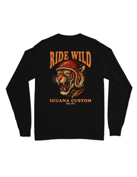 Sudadera Ride Wild Tigre – Negra Unisex | Iguana Custom