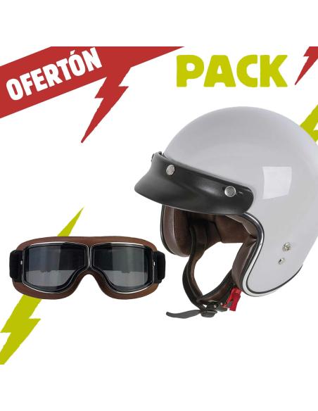 Pack Casco Jet G02X + Gafas 705 California | Iguana Custom