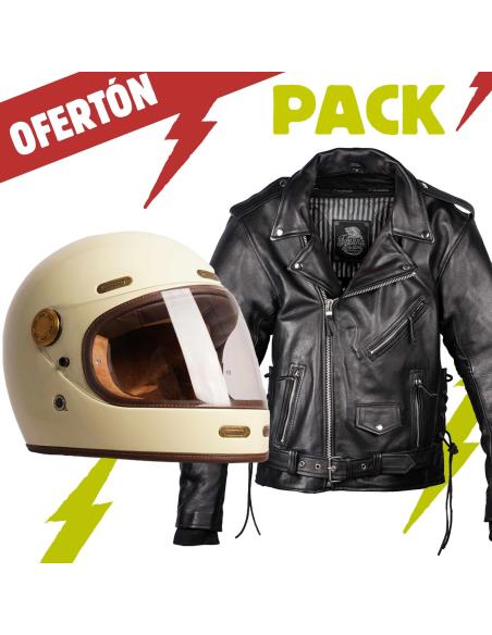Pack Roadster III Crema + Chaqueta Rocker AAA | Iguana Custom