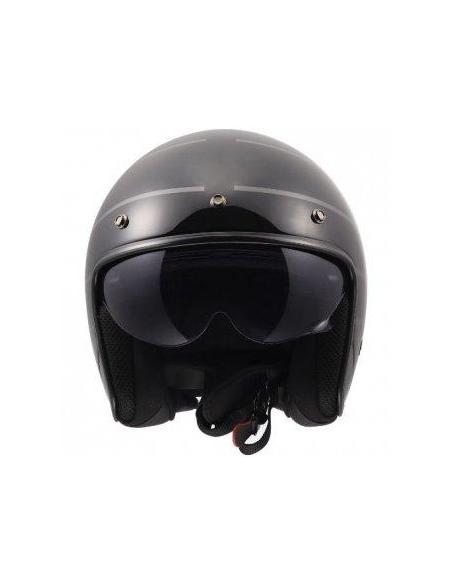Capacete Jet LS2 OF601 BOB Cosmic Black | Viseira Solar e Fibra ECE 22.06