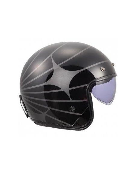 Jet Helmet LS2 OF601 BOB Cosmic Black | Sun Visor and ECE 22.06 Fiber