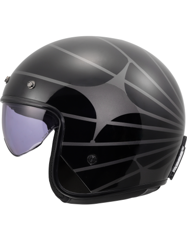 Jet Helmet LS2 OF601 BOB Cosmic Black | Sun Visor and ECE 22.06 Fiber