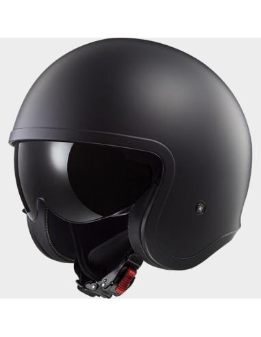 Jet Helmet LS2 Spitfire II Matte Black | Sun Visor and KPA | ECE 22.06