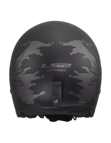 Casco Jet LS2 Spitfire II Willy black grey| Visor Solar y KPA | ECE 22.06