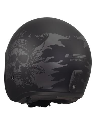 Casco Jet LS2 Spitfire II Willy black grey| Visor Solar y KPA | ECE 22.06