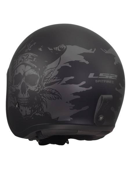 Casco Jet LS2 Spitfire II Willy black grey| Visor Solar y KPA | ECE 22.06