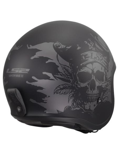 Casco Jet LS2 Spitfire II Willy black grey | Visiera Solare e KPA | ECE 22.06