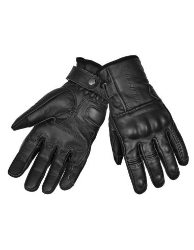 Invictus El Bravo Black Leather Motorcycle Gloves | CE KP Protection | Café Racer Style