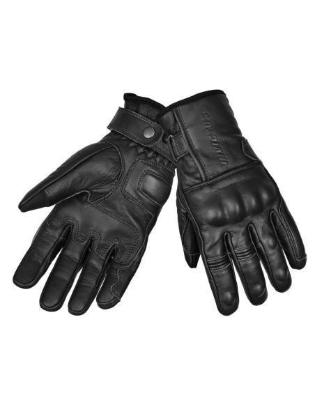 Invictus El Bravo Black Leather Motorcycle Gloves | CE KP Protection | Café Racer Style