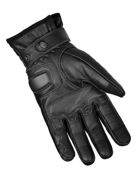 Invictus El Bravo Black Leather Motorcycle Gloves | CE KP Protection | Café Racer Style