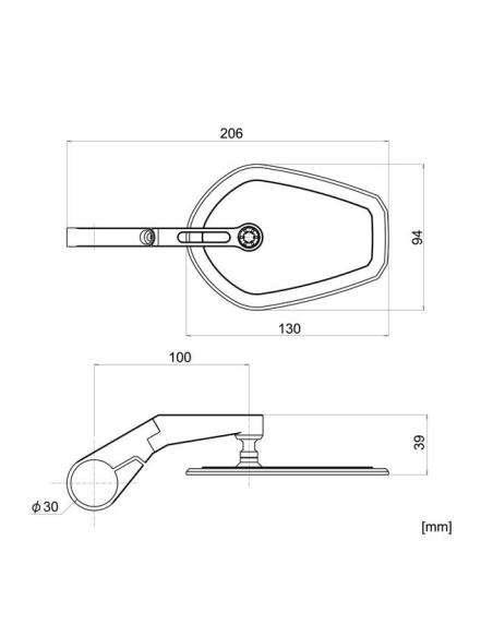 Rétroviseur Daytona Flat D nº15 ultra-fin