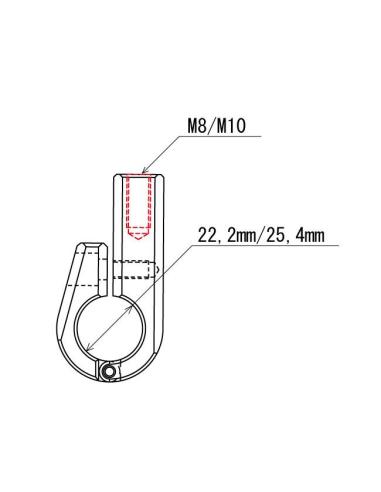 Supporto top mount 7/8 M10 Daytona