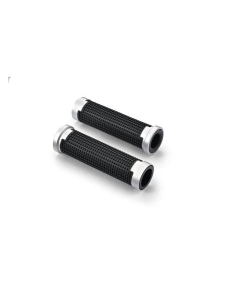 Daytona Cross Grips Black Silver 7/8