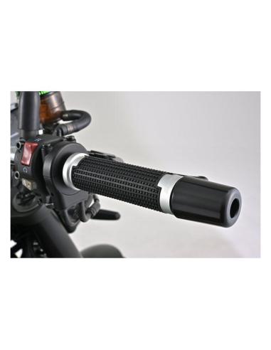 Daytona Cross Grips Black Silver 7/8