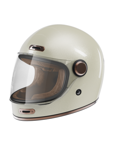 Capacete Integral Retro Branco Pérola ECE 2206 | Iguana Custom