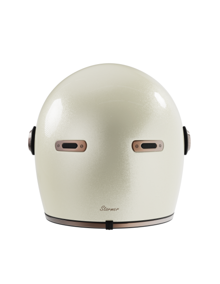 Casque Intégral Rétro Blanc Nacré ECE 2206 | Iguana Custom