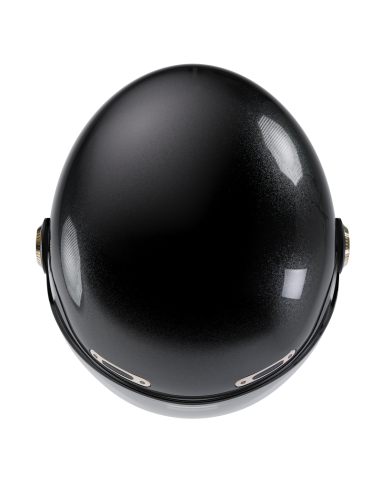 Casque Intégral Rétro Noir Nacré ECE 2206 | Iguana Custom