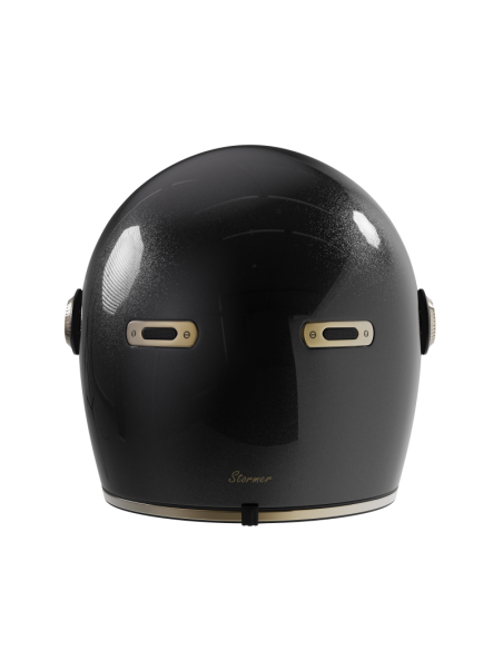 Casque Intégral Rétro Noir Nacré ECE 2206 | Iguana Custom