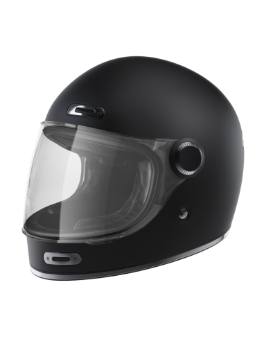Casco Retrò Integrale Nero Opaco ECE 2206 | Stile e Sicurezza | Iguana Custom