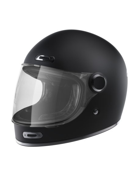 Matte Black Retro Full-Face Helmet ECE 2206 | Style and Safety | Iguana Custom