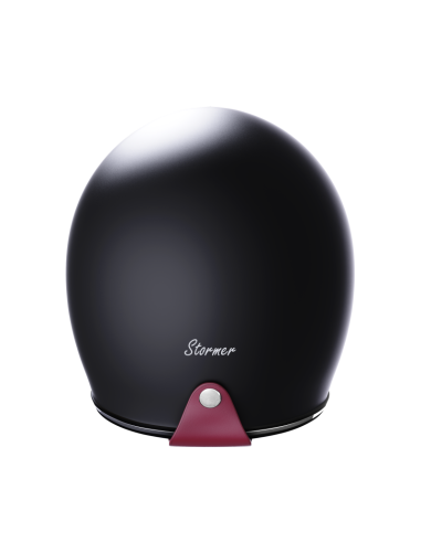 Casco Jet Negro Mate Retro ECE 2206 | Interior Burdeos Vintage | Iguana Custom