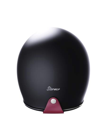 Capacete Jet Preto Fosco Retro ECE 2206 | Interior Bordeaux Vintage | Iguana Custom