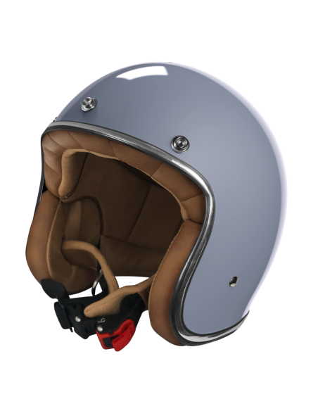 Casque Jet Gris Nardo ECE 2206 | Style Rétro Moderne | Iguana Custom