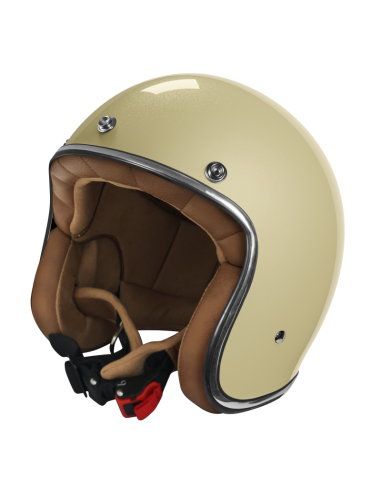 Casque Jet Off-White Retro ECE 2206 | Couleur Ivoire avec Intérieur Beige | Iguana Custom