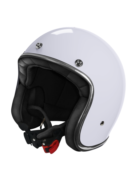 Capacete Jet Branco Perolado Retro ECE 2206 | Estilo Clássico | Iguana Custom