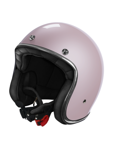 Capacete Jet Rosa Pérola Vintage ECE 2206 | Design Único | Iguana Custom