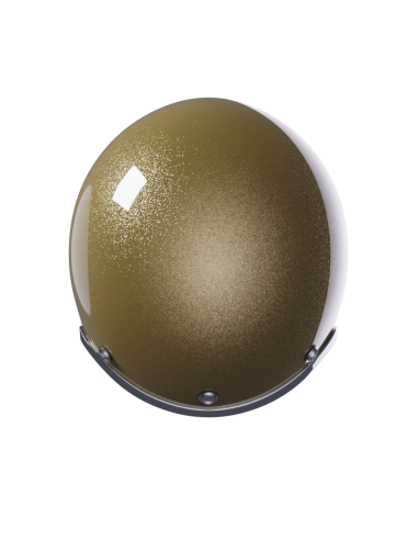 Casco Jet Oro Metalflake Brillante ECE 2206 | Stile Retrò Custom | Iguana Custom